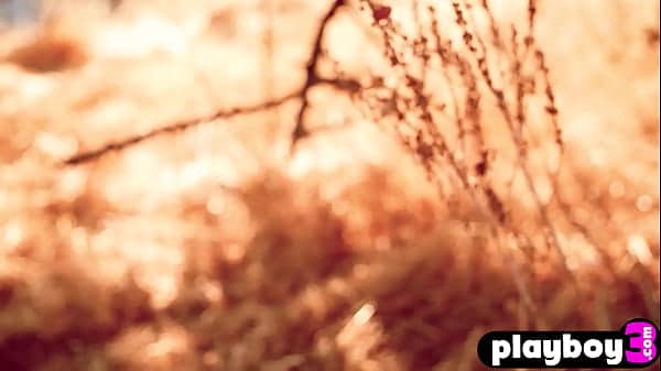 Cute European blonde teen model Angel Sway posing outdoor and exposed her perfect ass