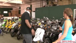 Petite Danica Dillan getting dp fucked by three black men