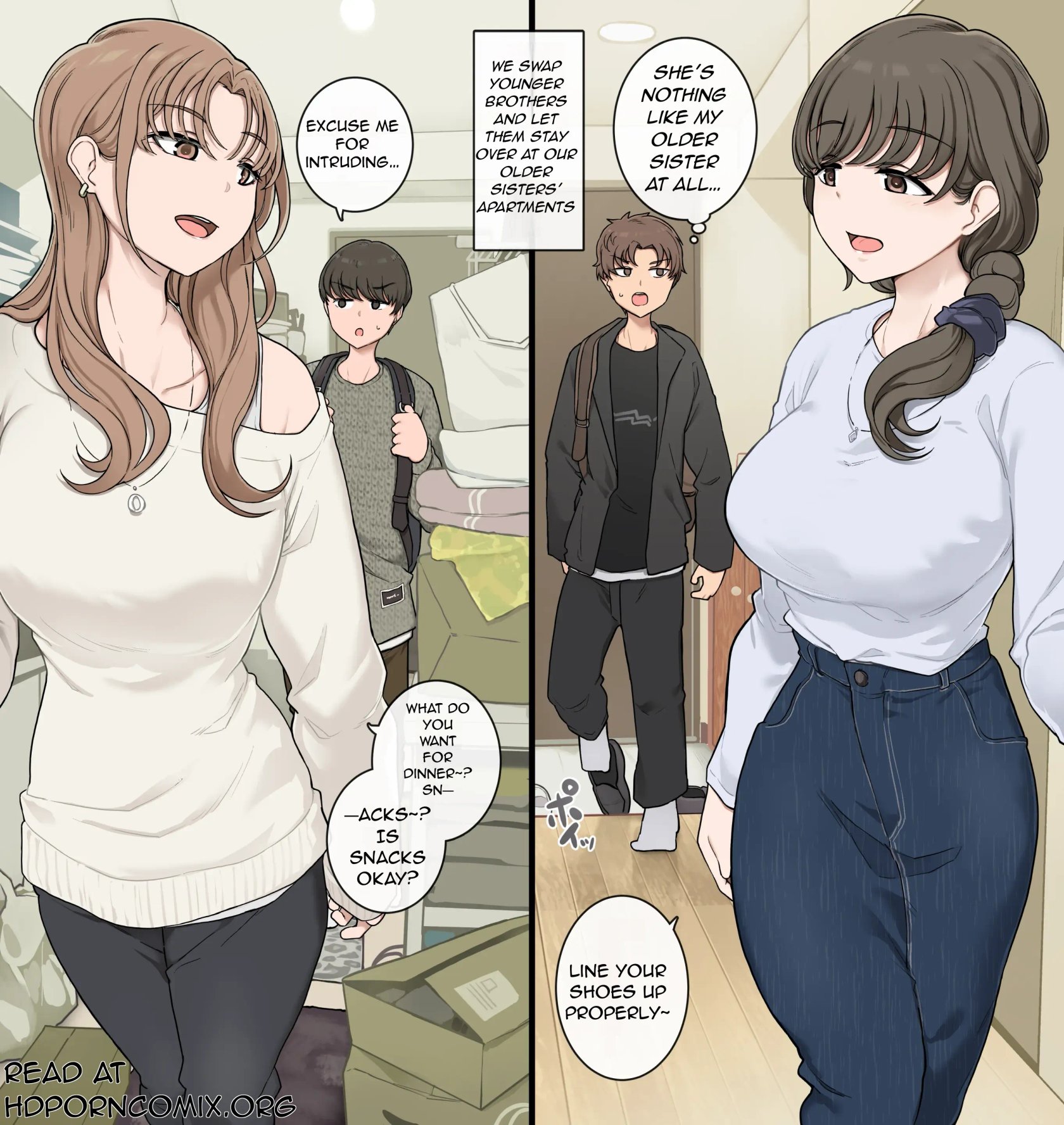 Letting Eachother Stay Over In Our Big Sisters’ Rooms comic porn