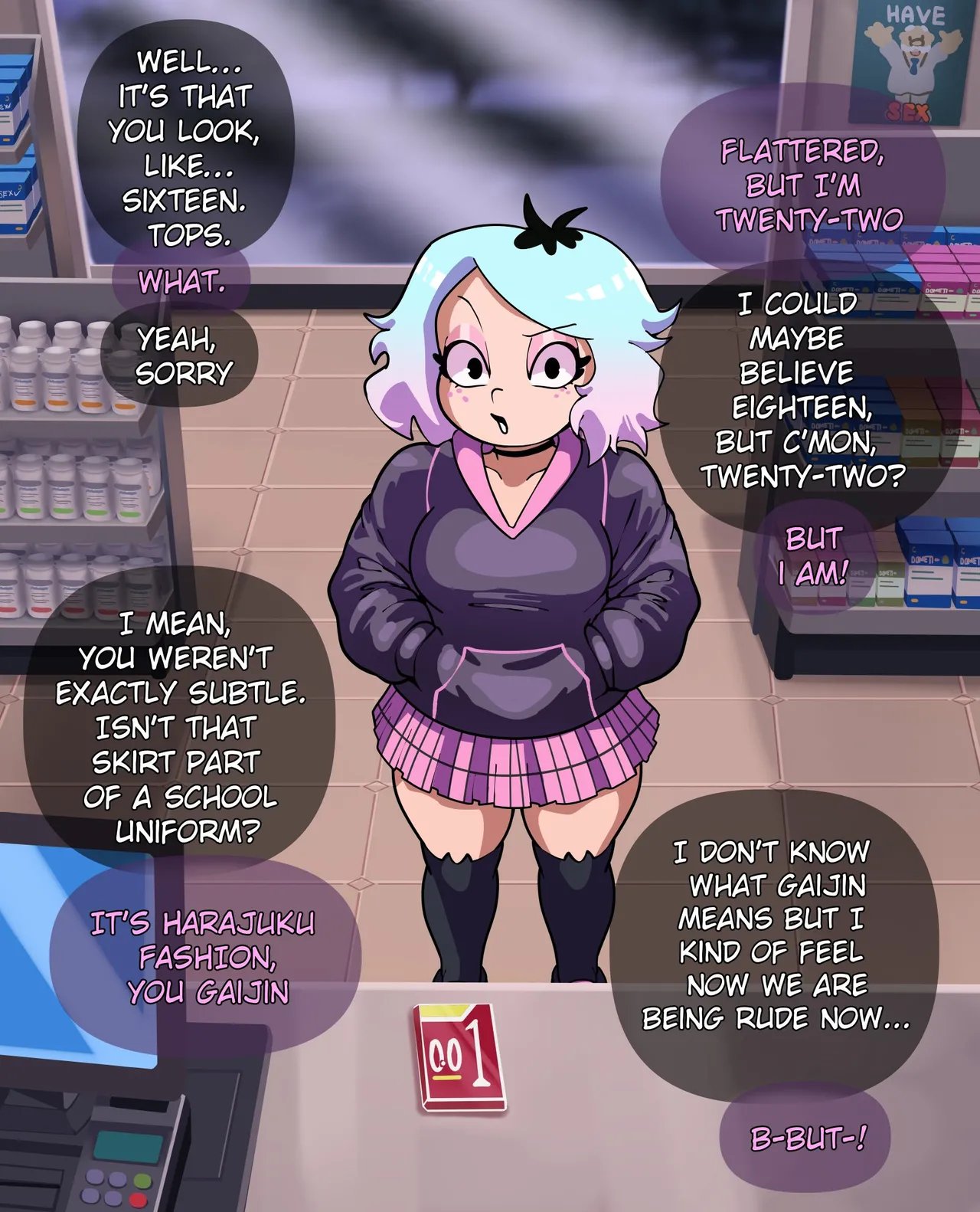 Emberlynn Pinkle tries to buy some condoms comic porn2