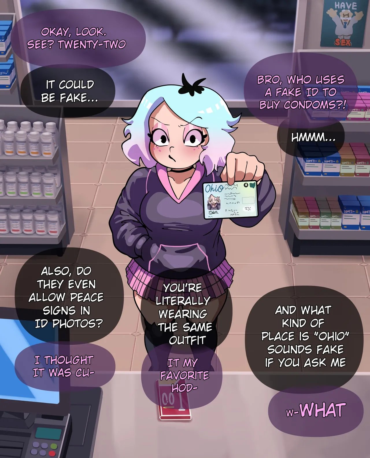 Emberlynn Pinkle tries to buy some condoms comic porn3