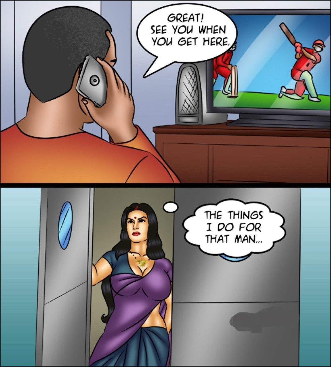 Savita Bhabhi 130 – Savita Is on Fire by Kirtu big breasts porn comics3