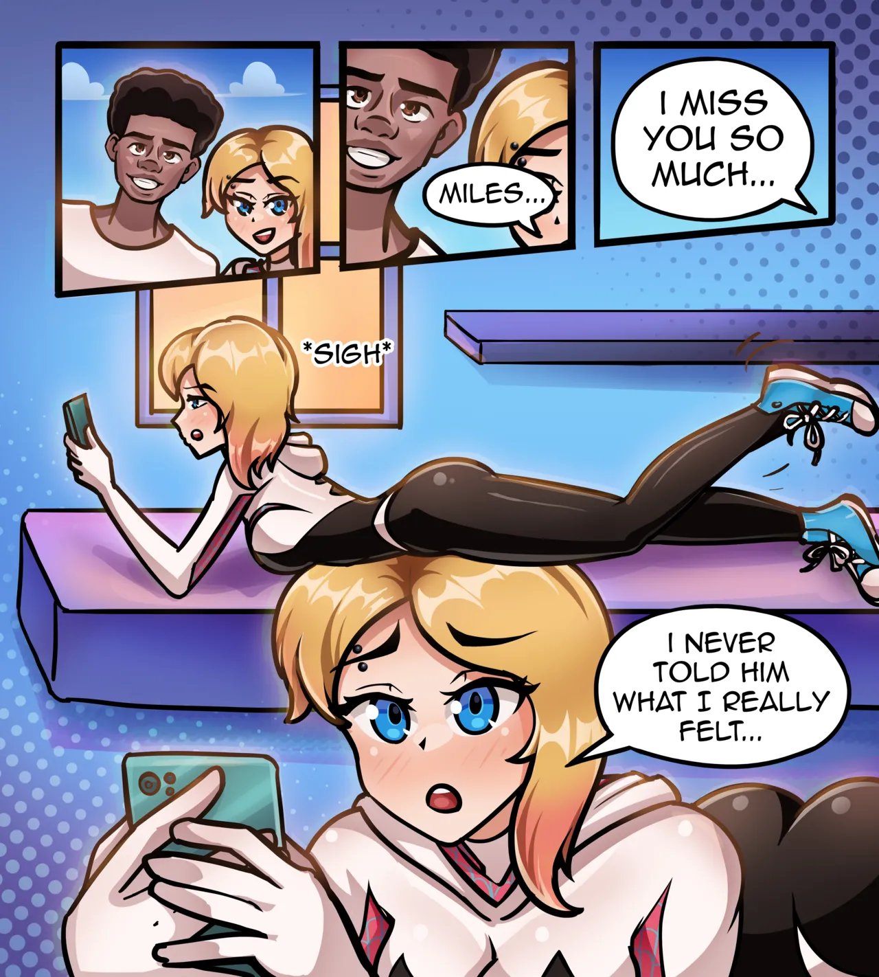 Spider Gwen fucks the Spiderverse comic porn4