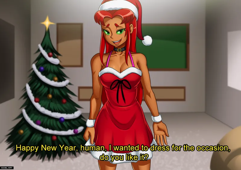 Starfire’s Chirstmas comic porn