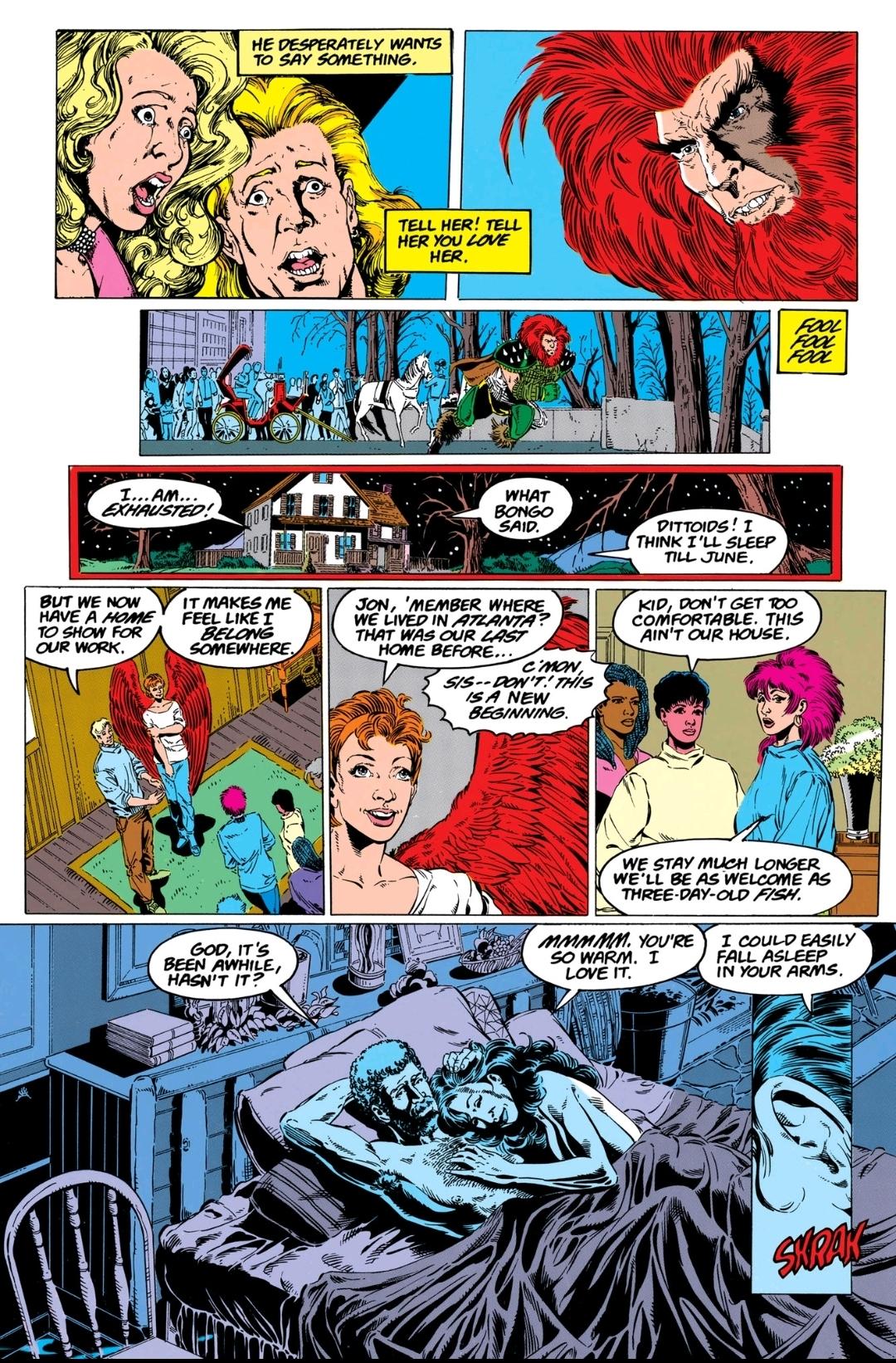 Donna Troy (Troia) and her husband Terry Long, pillowtalk (Team Titans #7, 1993)