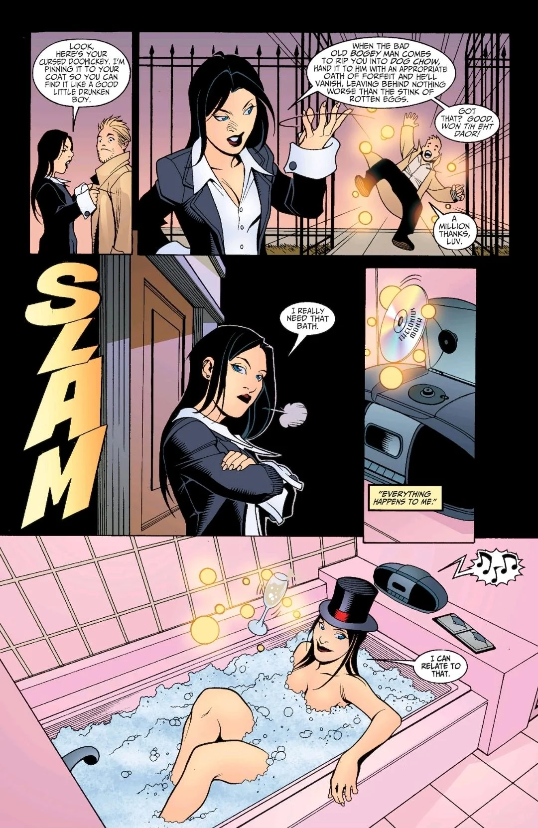 Zatanna Zatara (Zatanna), taking a bath (Zatanna: Everyday Magic, 2003)